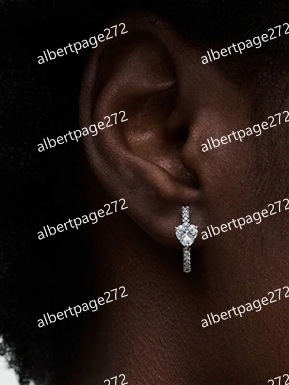 Sparkling Heart Hoop Earrings